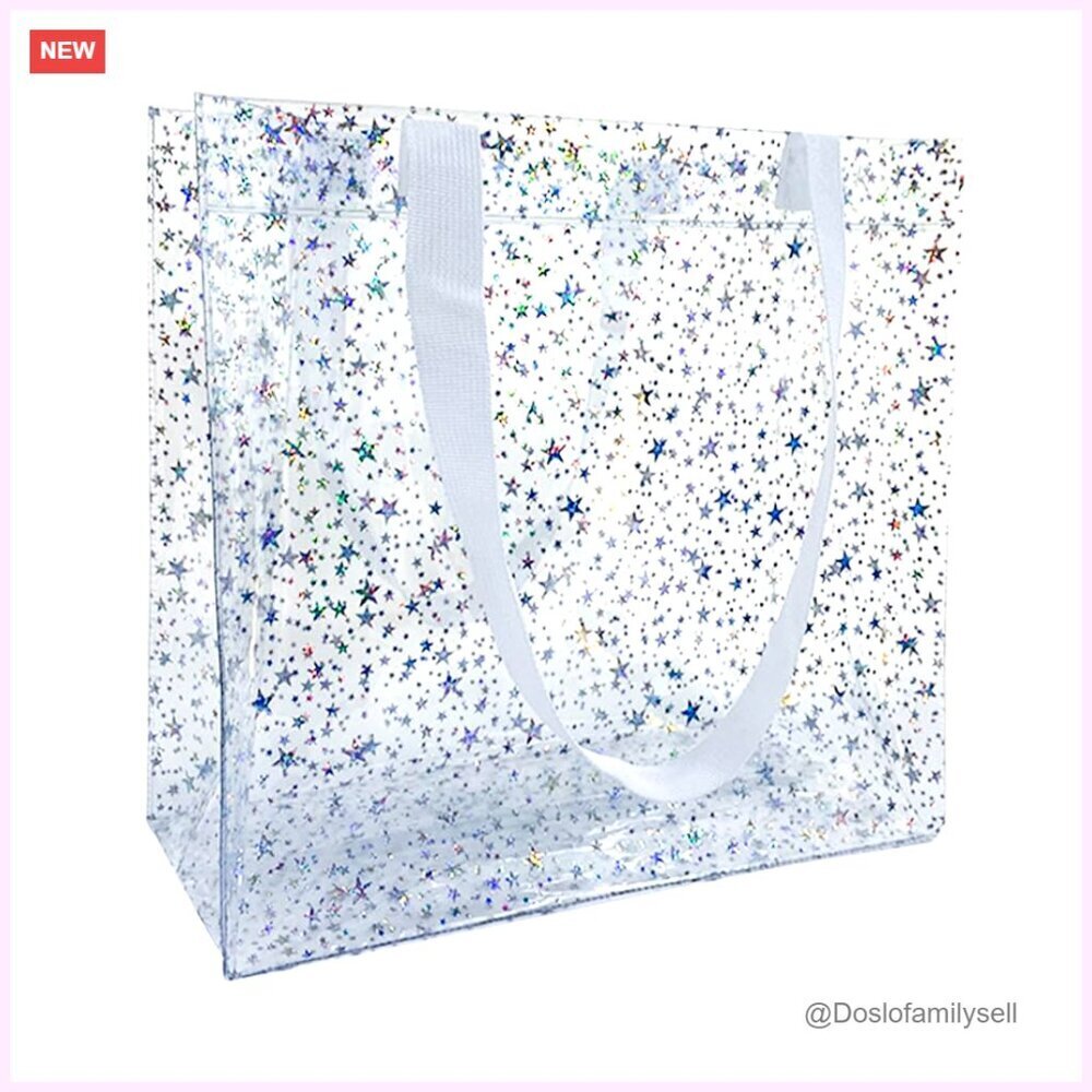 Clear PVC Printed Star Tote Bag Waterproof Large Capacity Shoulder Bag